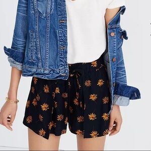 MADEWELL FLOWY SUNFLOWER SHORTS
